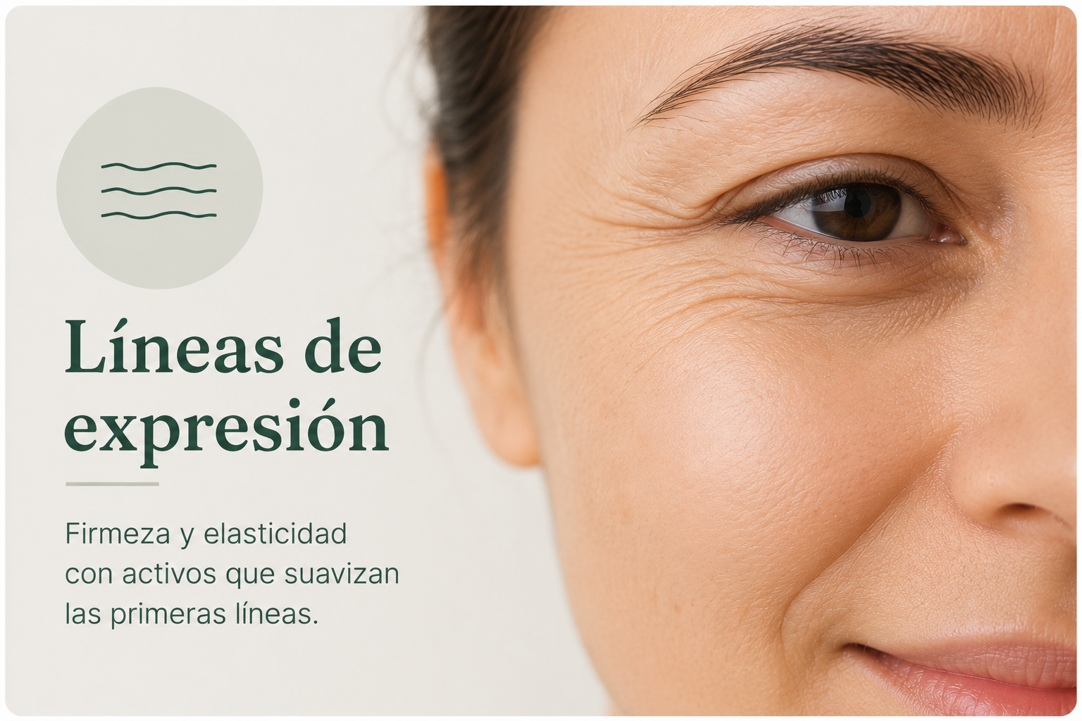 L&iacute;neas de expresi&oacute;n: firmeza y elasticidad con activos que suavizan las primeras l&iacute;neas