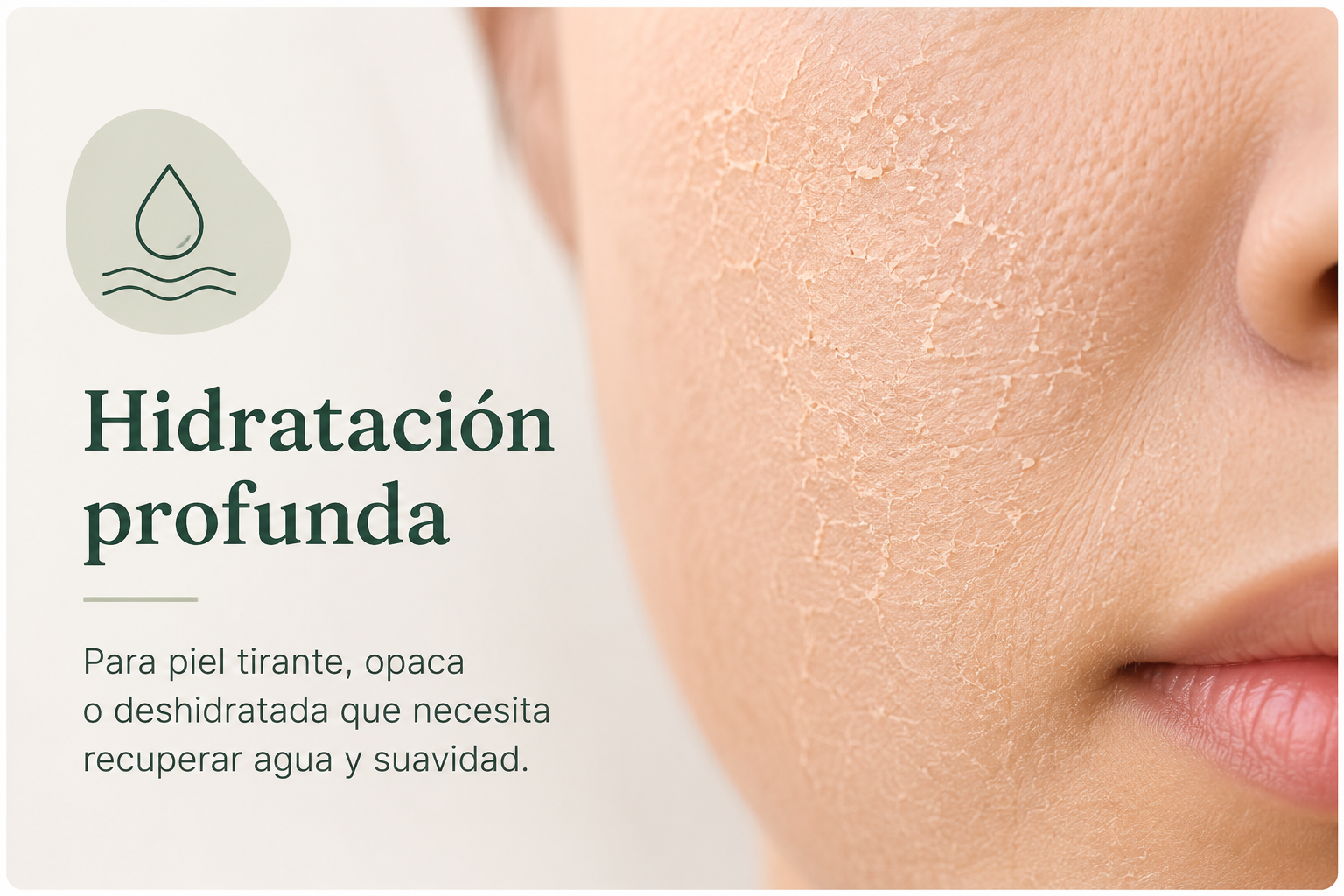 Hidrataci&oacute;n profunda: para piel tirante, opaca o deshidratada que necesita recuperar agua y suavidad